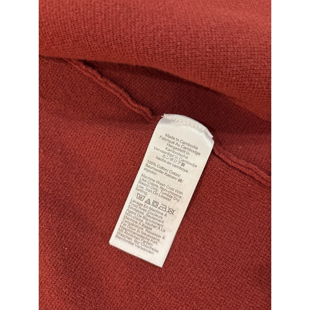 J.Crew Womens Sweater Blazer Rust Orange Red 100% Cotton Knit Cardigan Small - Picture 4 of 5